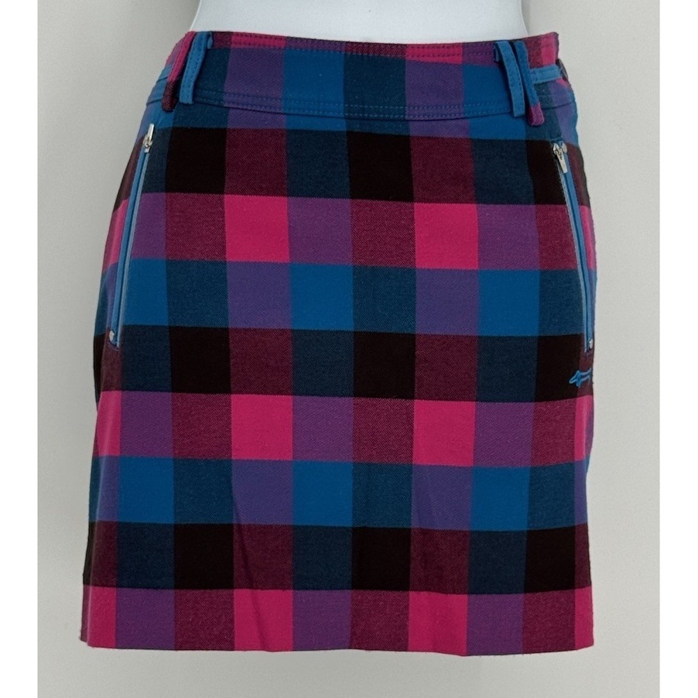 Louis Castel 67 (US S/M) Skort Skirt Active Golf Tennis Mini Plaid Preppy